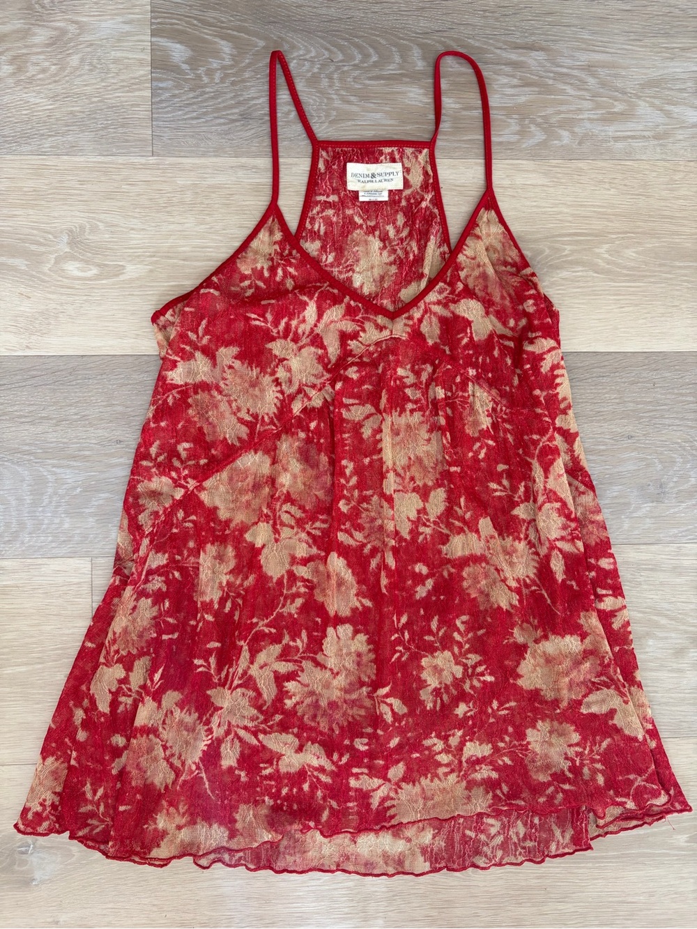 Denim & Supply Ralph Lauren Floral Mesh Cami Top XL